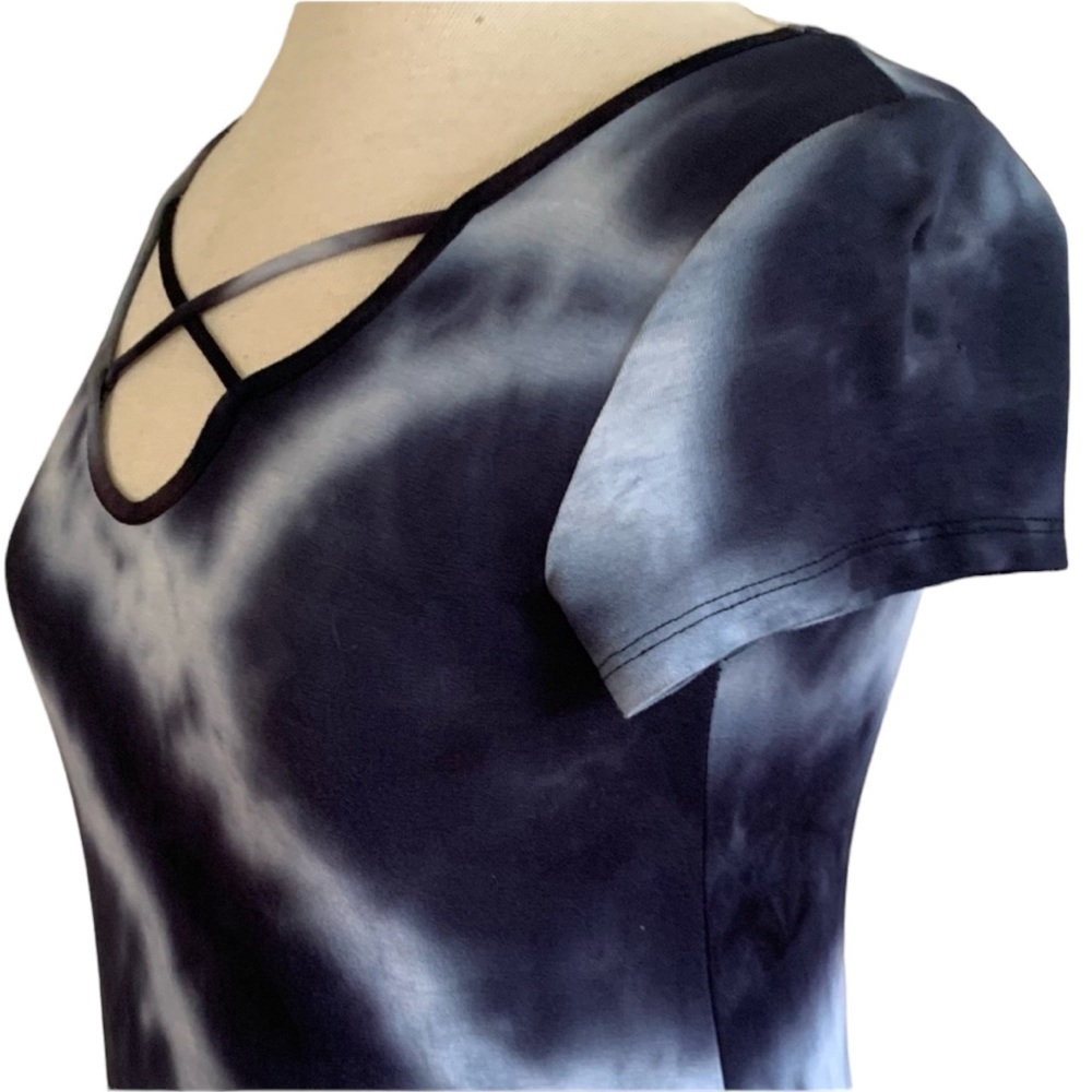ROLLA COSTER Small Tie Dye Blue short sleeve T-shirt Dress - Picture 3 of 16